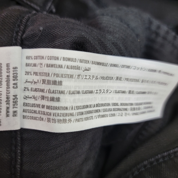 Abercrombie & Fitch Harper Low Rise Super Skinny Jeans Womens 25/0 Short Black. - Picture 7 of 8